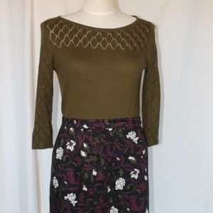 Dark floral Loft skirt